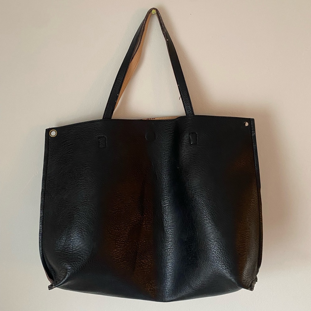 Madewell Black Leather Tote